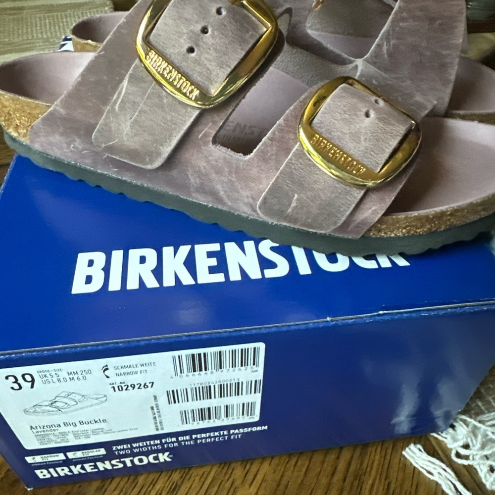 Birkenstock Arizona oiled leather big buckle lavender new